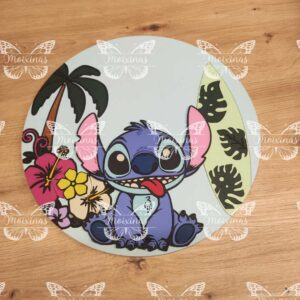 STITCH-2 Placa infantil personalizada en madera - STITCH