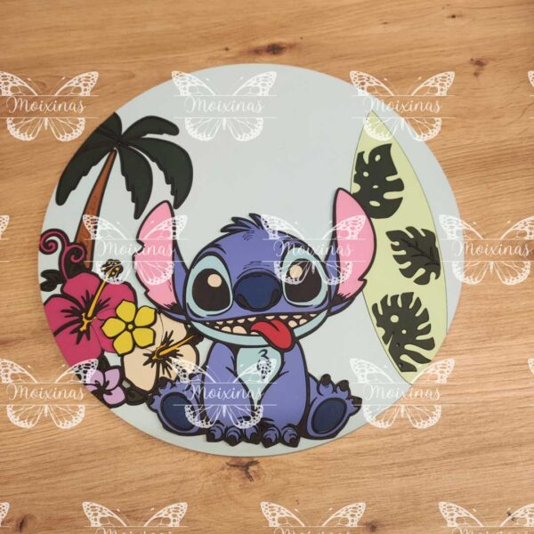 STITCH-2 Placa infantil personalizada en madera - STITCH