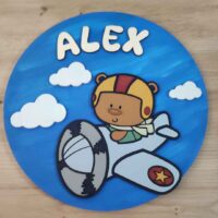 moixinas-AVIONETA-1 Placa infantil personalizada en madera - AVIONETA