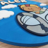 moixinas-AVIONETA-2 Placa infantil personalizada en madera - AVIONETA