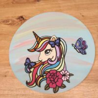 moixinas-CABALLO-UNICORNIO-1 Placa infantil personalizada en madera - UNICORNIO