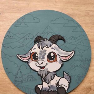 moixinas-CABRA-1 Placa infantil personalizada en madera - CABRA