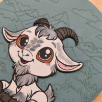 Placa infantil personalizada en madera - CABRA