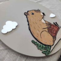 moixinas-CAPIBARA_ Placa infantil personalizada en madera - CAPIBARA