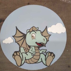 moixinas-DRAGÓN Placa infantil personalizada en madera - DRAGÓN