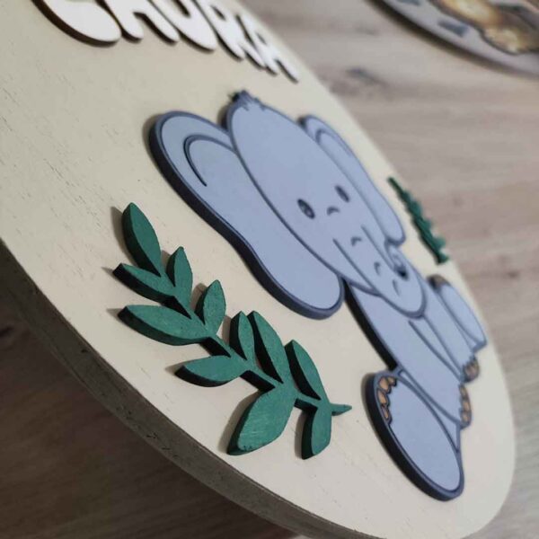 moixinas-ELEFANTE-1 Placa infantil personalizada en madera - ELEFANTE