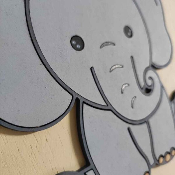 moixinas-ELEFANTE Placa infantil personalizada en madera - ELEFANTE