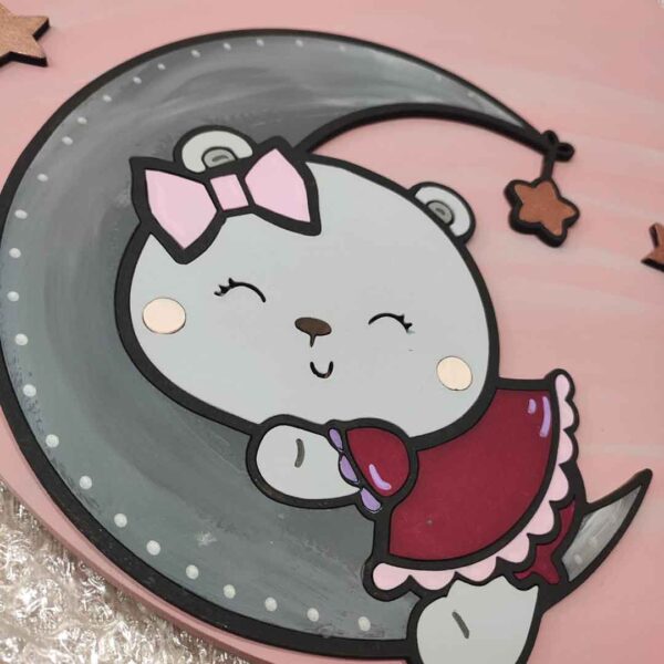 moixinas-GATA-LUNA-1 Placa infantil personalizada en madera - GATA LUNA / GATITA LUNA