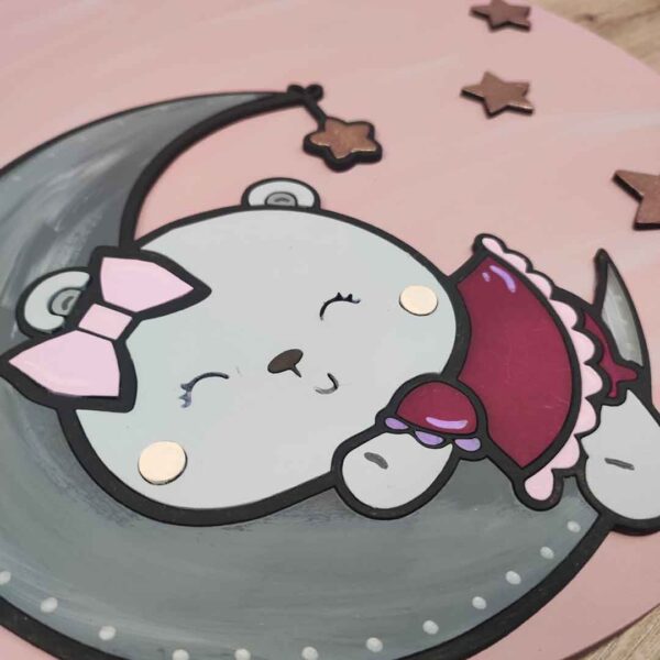 moixinas-GATA-LUNA-3 Placa infantil personalizada en madera - GATA LUNA / GATITA LUNA