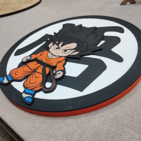 moixinas-GOKU Placa infantil personalizada en madera - GOKU