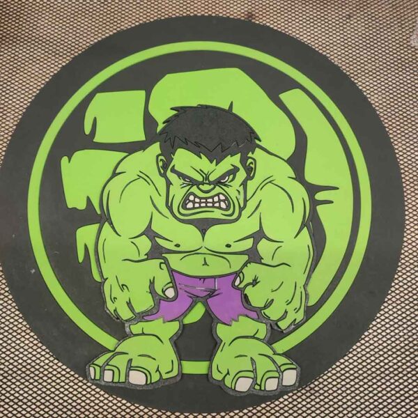 moixinas-HULK Placa infantil personalizada en madera - HULK