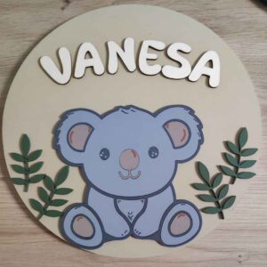 moixinas-KOALA-2 Placa infantil personalizada en madera - KOALA