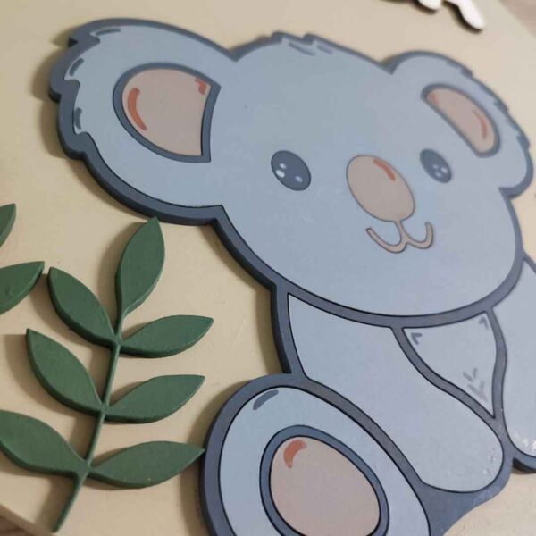 moixinas-KOALA Placa infantil personalizada en madera - KOALA
