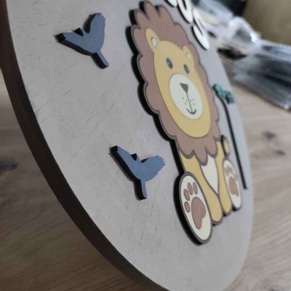 moixinas-LEÓN Placa infantil personalizada en madera - LEÓN / LEON