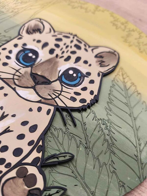 moixinas-LEOPARDO-1 Placa infantil personalizada en madera - LEOPARDO