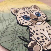 moixinas-LEOPARDO Placa infantil personalizada en madera - LEOPARDO