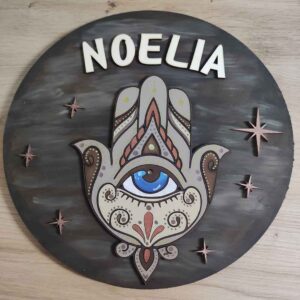 moixinas-MANO-DE-FÁTIMA-MARRÓN-1 Placa infantil personalizada en madera - MANO DE FÁTIMA MARRÓN