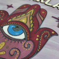 moixinas-MANO-DE-FÁTIMA-ROSA-2 Placa infantil personalizada en madera - MANO DE FÁTIMA ROSA