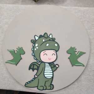 moixinas-NENE-DINO-VERDE-1 Placa infantil personalizada en madera - NENE DINO VERDE