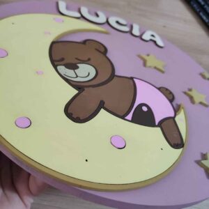 moixinas-OSITO-LUNA-1 Placa infantil personalizada en madera - OSITO LUNA ROSA