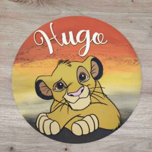 moixinas-SIMBA Placa infantil personalizada en madera - SIMBA