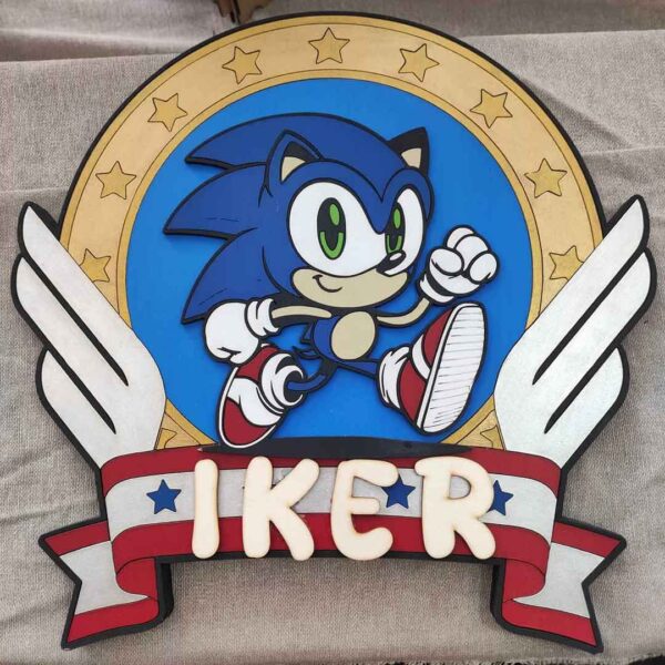 moixinas-SONIC-1 Placa infantil personalizada en madera - SONIC