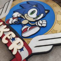 moixinas-SONIC-2 Placa infantil personalizada en madera - SONIC