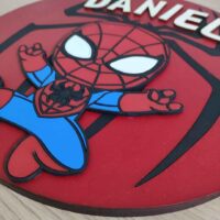moixinas-SPIDERMAN-2 Placa infantil personalizada en madera - SPIDERMAN