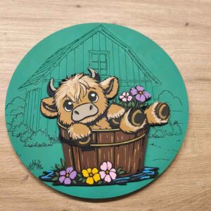 moixinas-VAQUITA Placa infantil personalizada en madera - VAQUITA