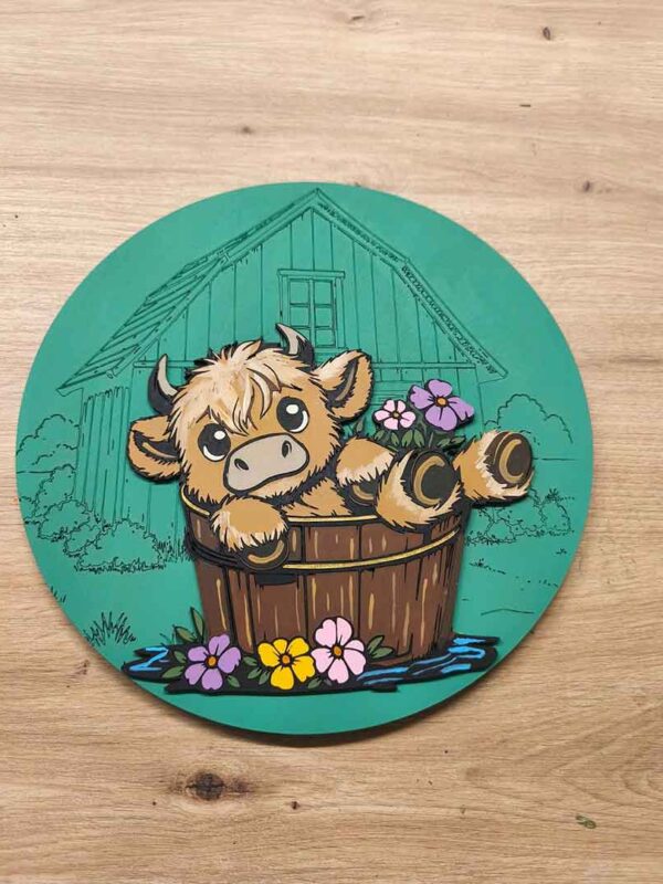 moixinas-VAQUITA Placa infantil personalizada en madera - VAQUITA