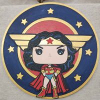 moixinas-WONDER-WOMAN Placa infantil personalizada en madera - WONDER WOMAN