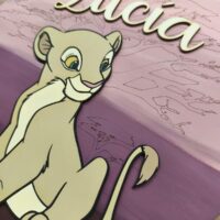 Placa infantil personalizada en madera - LANA