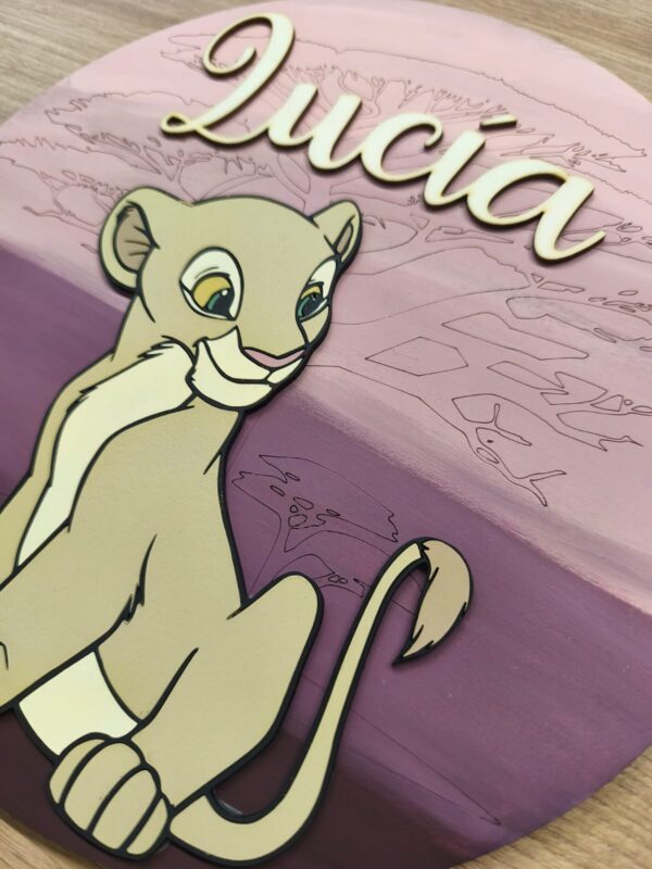 Placa infantil personalizada en madera - LANA