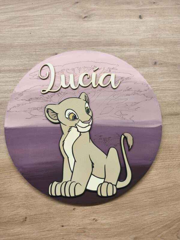 Placa infantil personalizada en madera - LANA